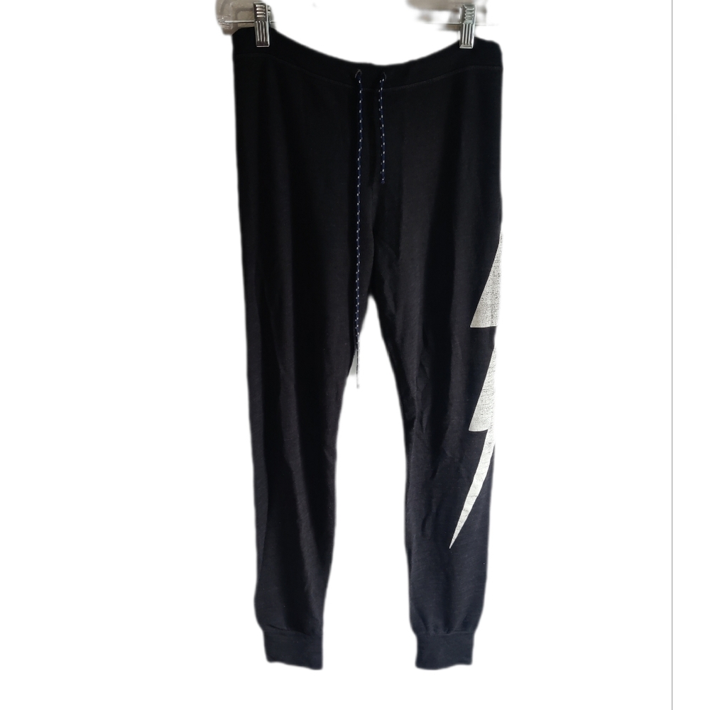 Sundry Black Pants with Silver Lightning Bolt